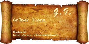 Grüner Ilona névjegykártya